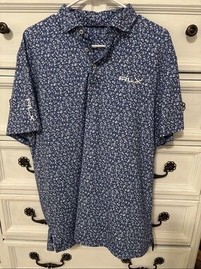 Ralph Lauren RLX Navy Blue Micro Floral Polo
